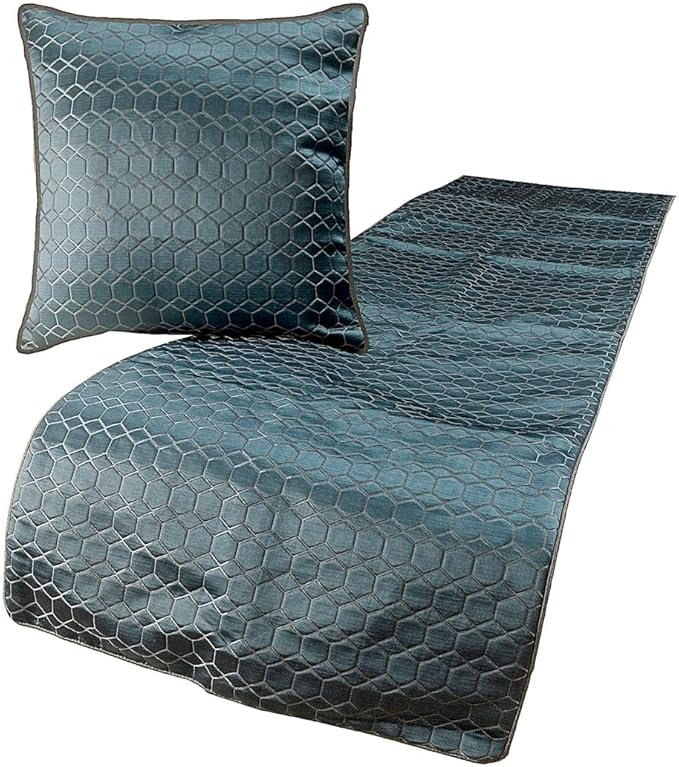 The HomeCentric King Queen Twin Blue Decorative King 90"x18" Bed Runner by TheHomeCentric