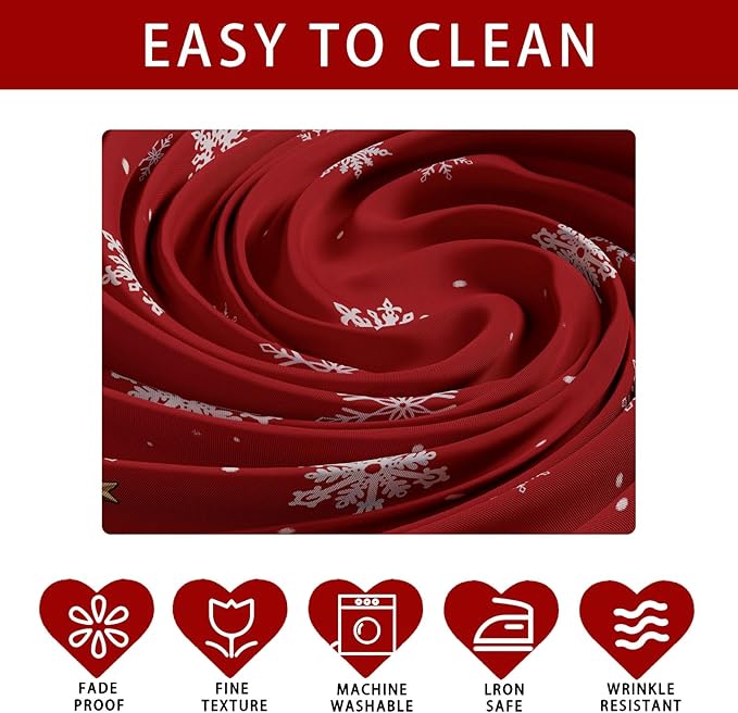 XCHI Snowman Gingerbread Man Tree Winter Tablecloth Round Christmas Table Cloth - Image 4