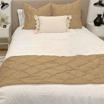 Bed Runner Set - 100% Pure Cotton 800 Thread Count - Luxury 1 Pinch Pleated Bed - Image 2