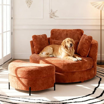 Aoiy & Wifon 50.2'' W Oversized Swivel Barrel Chair by AoiyWifon