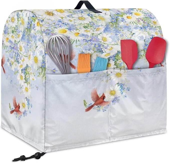 Cardinal Bird with Flower Mixer Dust Covers 6-8 Quart Stand Mixer Covers - Image 2