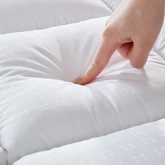 SLEEP ZONE Twin Size Cotton Mattress Pad, Machine Washable Mattress Protector - Image 2