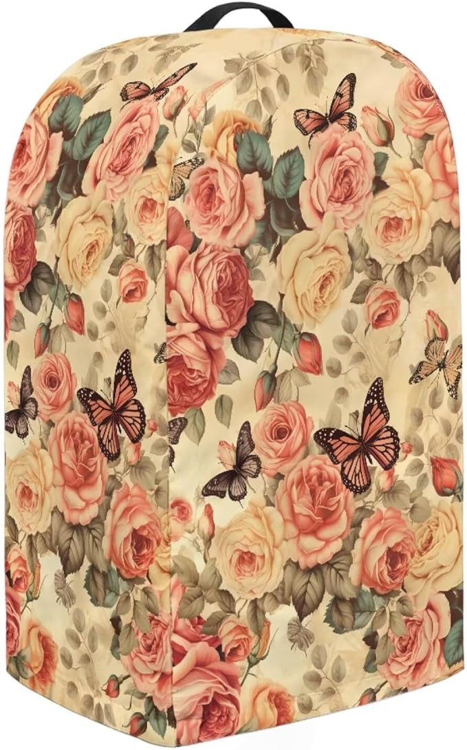 Retro Roses Butterflies Blender Cover Kitchen Coffee Maker Cover Dust - Image 4