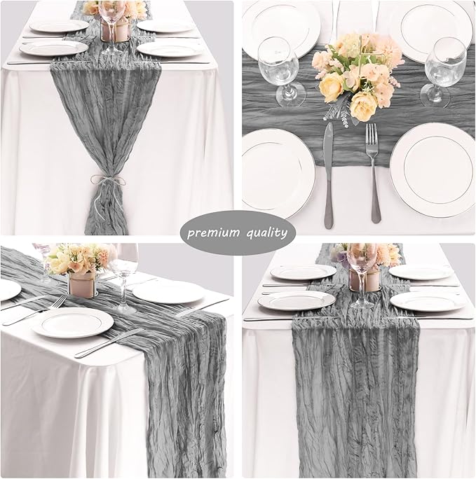 Fivenl 12 Pack Cheesecloth Table Runner 35x72 Inch Boho Gauze Table Runner - Image 5