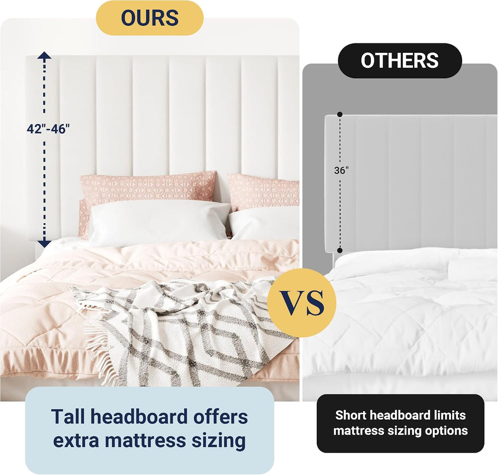 Allewie King Size Storage Bed Frame, Vertical Channel Tufted Adjustable Headb...