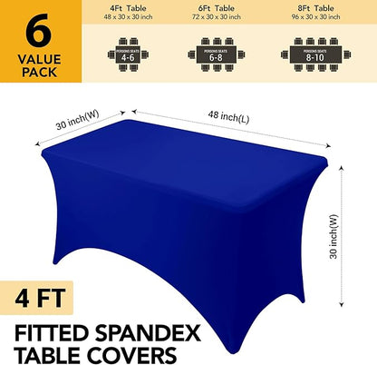 6-Pack Premium Royal Blue Spandex Tablecloths - Image 6