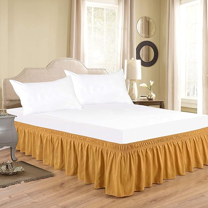 Gold Wrap Around Bed Skirts by Unknown