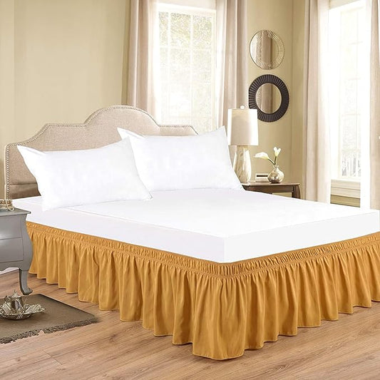 Gold Wrap Around Bed Skirts by Unknown
