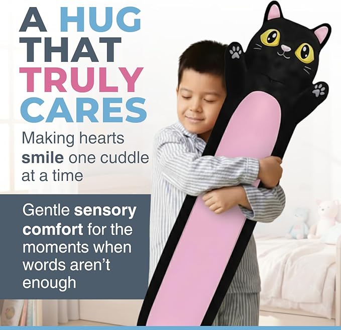 Black Cat Plush Body Pillow for Kids | Long Stuffed Animal Cuddle Pillow | Soft - Image 6