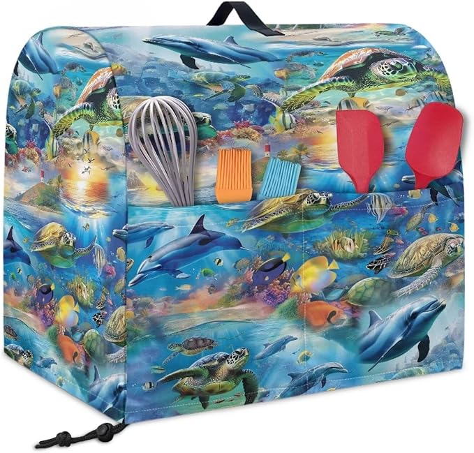Ocean Dolphin Turtle Print Mixer Cover Stand Mixer Dust Proof Covers - Image 2