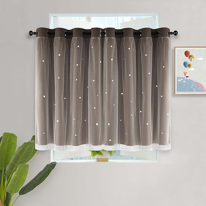 Kinryb Kids Blackout Curtains for Bedroom/Living Room/Classroom, Sheer Overlay - Image 2