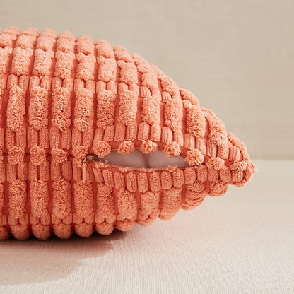 Fancy Homi 4 Packs Boho Coral Decorative Throw Pillow Covers 26x26 Inch - Image 3