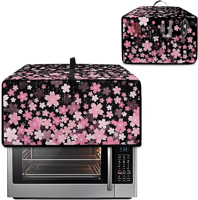 Waterproof Toaster Oven Cover Cherry Blossom Print Dust-Proof Microwave Oven - Image 2