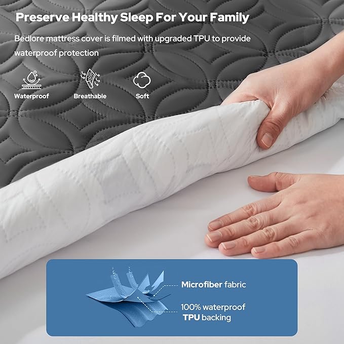 BEDLORE Waterproof Mattress Protector, Queen Size Mattress Pad Noiseless - Image 2
