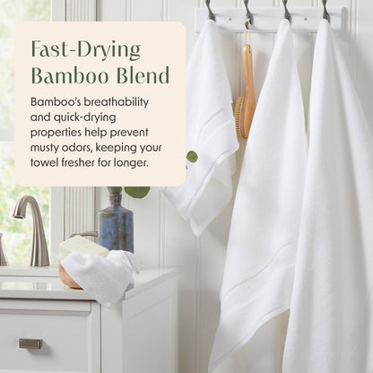 springtree home luxury bamboo rayon bath towel set, close-up detail