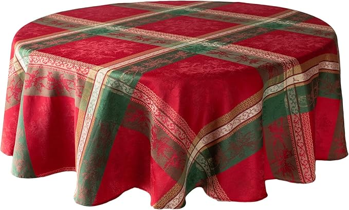 Benson Mills Heavyweight Yarn Dyed Jacquard Fabric Plaid Table Cloth, - Image 6