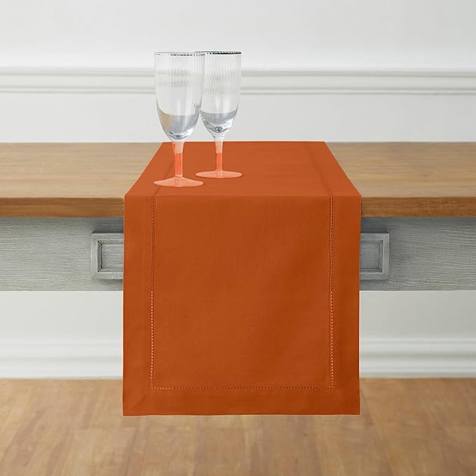Solino Home Cotton Linen Cinnamon Table Runner 90 Inches Long by SolinoHome
