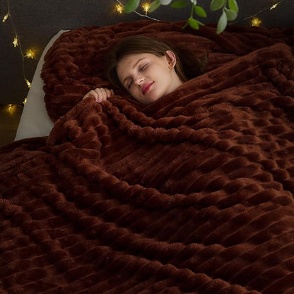 NEWCOSPLAY Super Soft Queen Blanket Coffee Premium Silky Flannel Fleece 3D - Image 2