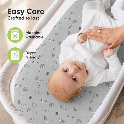 2-Pack Organic Bassinet Sheets for Girls, Boys - Image 7