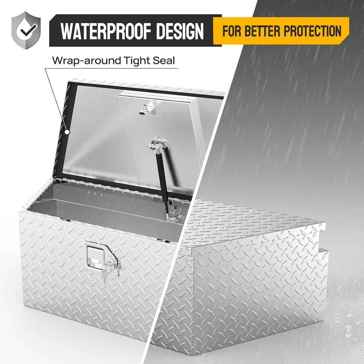 tuffiom 39" aluminum trailer tongue box, heavy duty, package contents