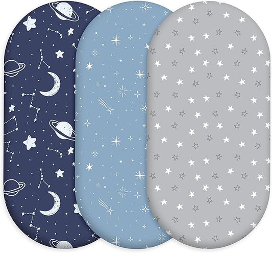 Baby Bassinet Sheets 3 Pack, Fitted Cradle Sheets by CivaruaKids