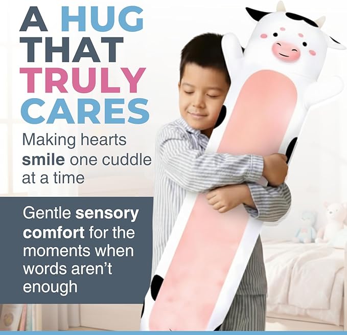 Cow Print Plush Body Pillow for Kids | Long Stuffed Animal Cuddle Pillow | Soft - Image 7