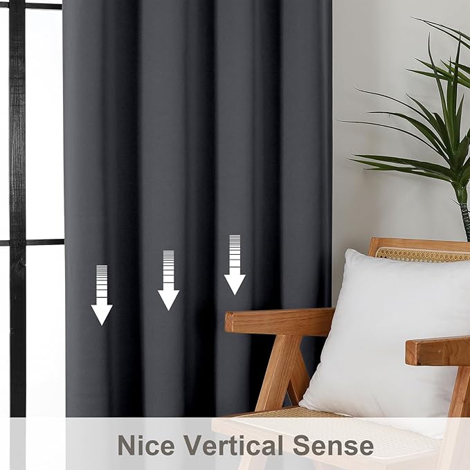 Gwine Charcoal Grey Blackout Curtains - Image 4