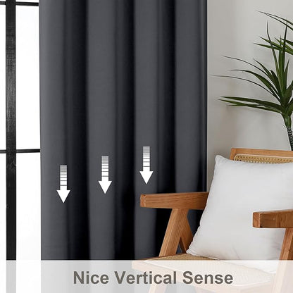 Gwine Charcoal Grey Blackout Curtains - Image 4