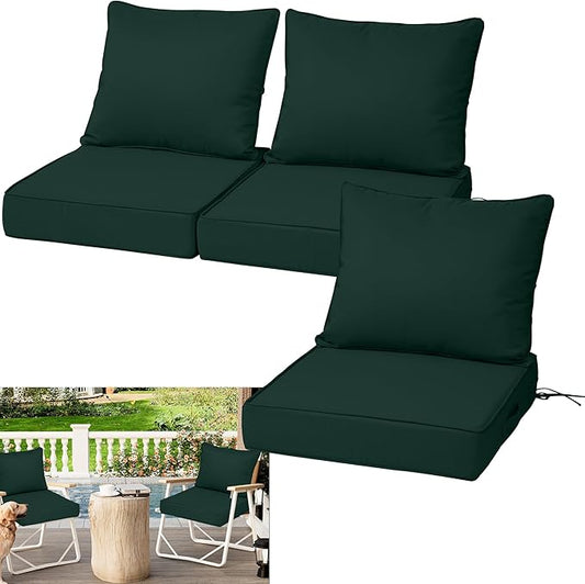 Waterproof Outdoor Chair Cushion Set of 3, Outdoor Cushions by Vulacko