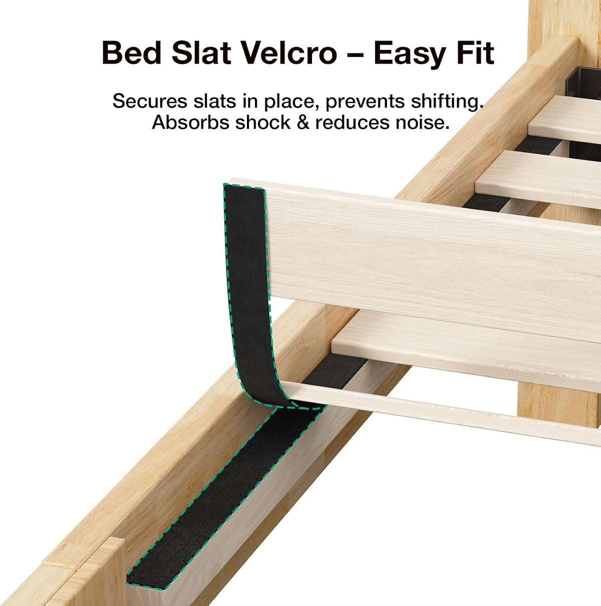 novilla queen size bed frame with 3-level adjustable, view 9