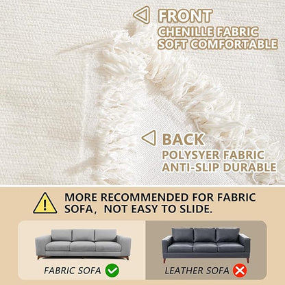 MEETSKY Couch Cover Sectional Sofa Covers Washable Chenille Couch Covers - Image 4