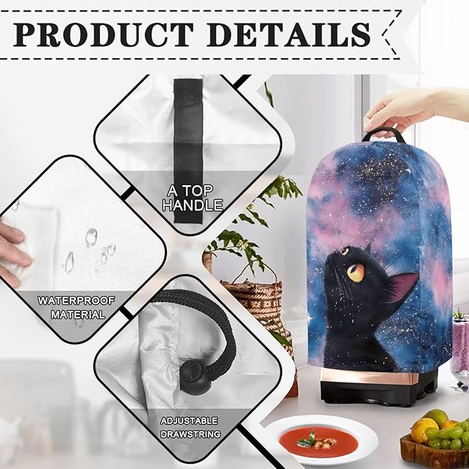 Black Cats Starry Sky Blender Cover Dust Cover Appliance Dust Cover - Image 5