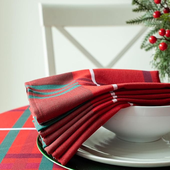 Benson Mills Heavyweight Yarn Dyed Engineered Woven Fabric Plaid Table Cloth - Image 4