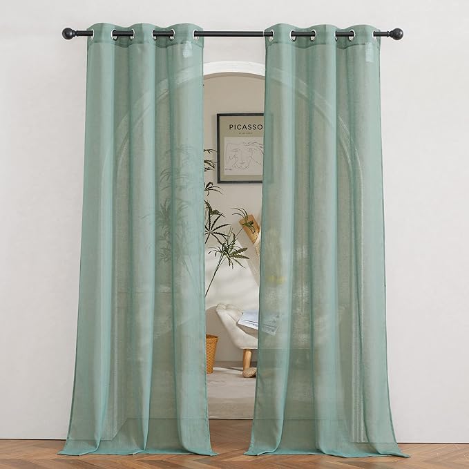 NICETOWN Linen Sheer Curtains Flax Textured by NICETOWN