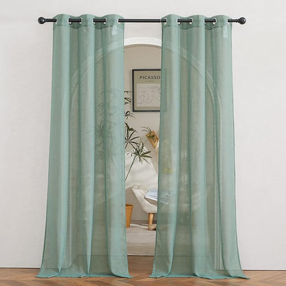 NICETOWN Linen Sheer Curtains Flax Textured by NICETOWN