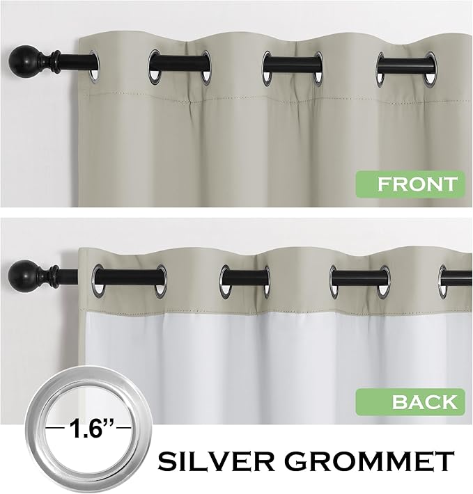 KGORGE Anti Dust Soundproof 100% Blackout Curtains 4 Layers Heavy Duty Energy - Image 2