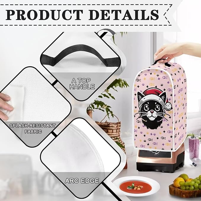 Black Food Processor Cover Blender Covers Kitchen Appliance Accessories Decor - Image 4