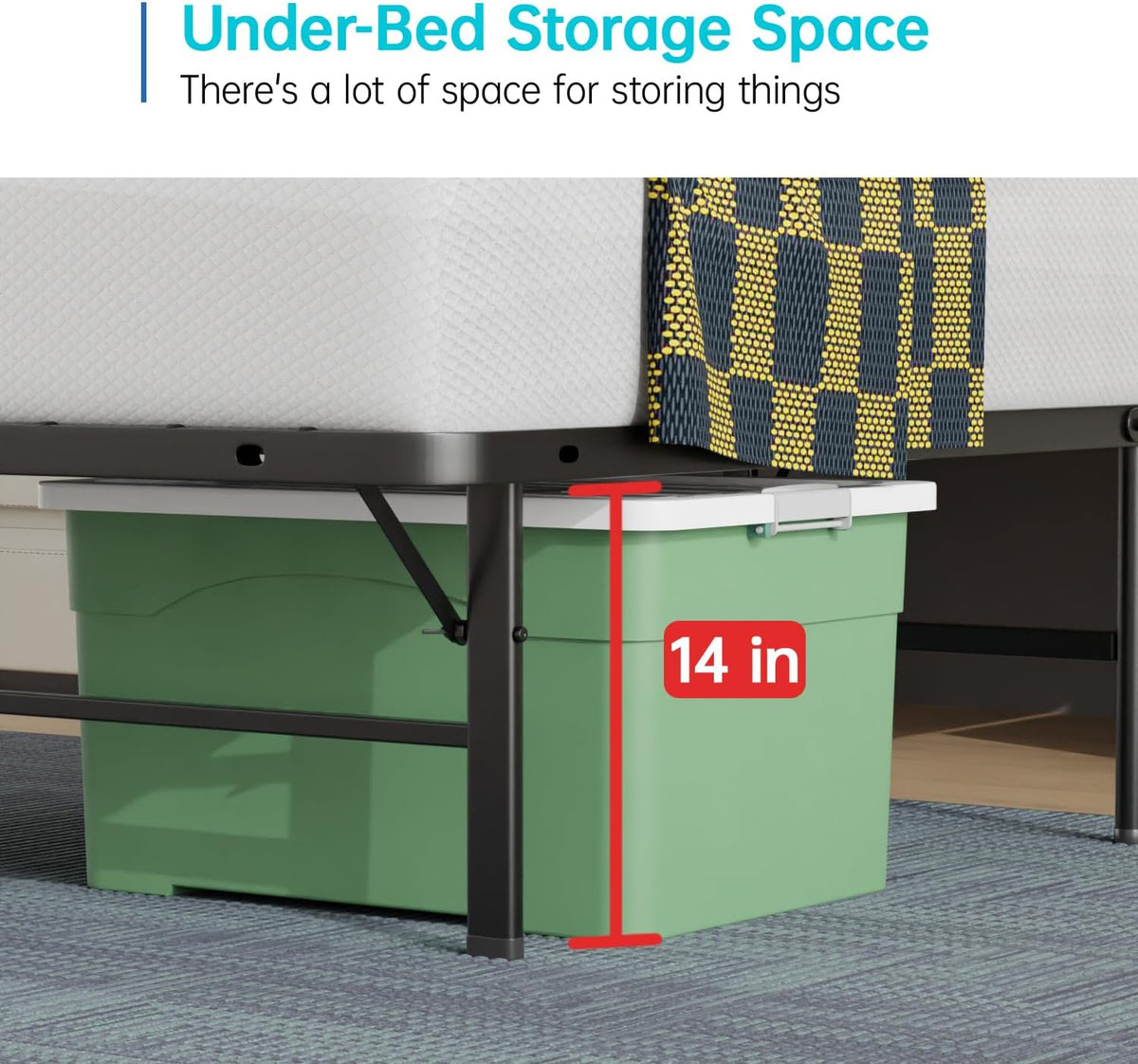 bestmassage | full bed frame | metal |, side view