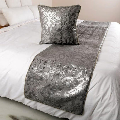 The HomeCentric Silver Bed Runner Without Pillow Cover, Full Size 68"x18" - Image 5
