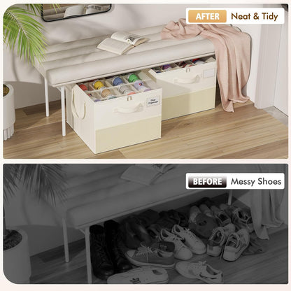 plus size 2 pack shoe organizer for closet, side view