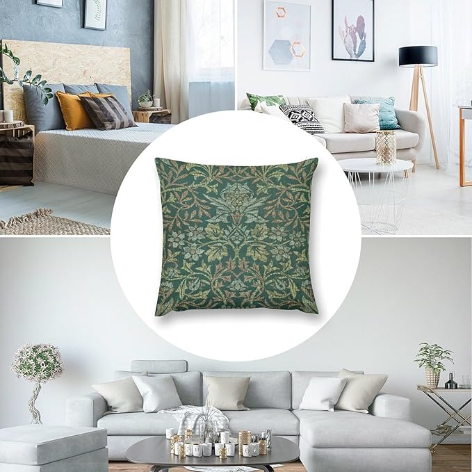 William Morris Floral Original Throw Pillow Covers Boho Chic Retro Floral Cozy - Image 7