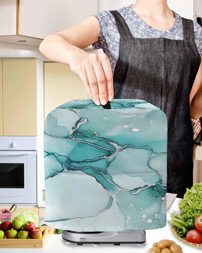 Turquoise Marble Stand Mixer Dust Cover - Image 2