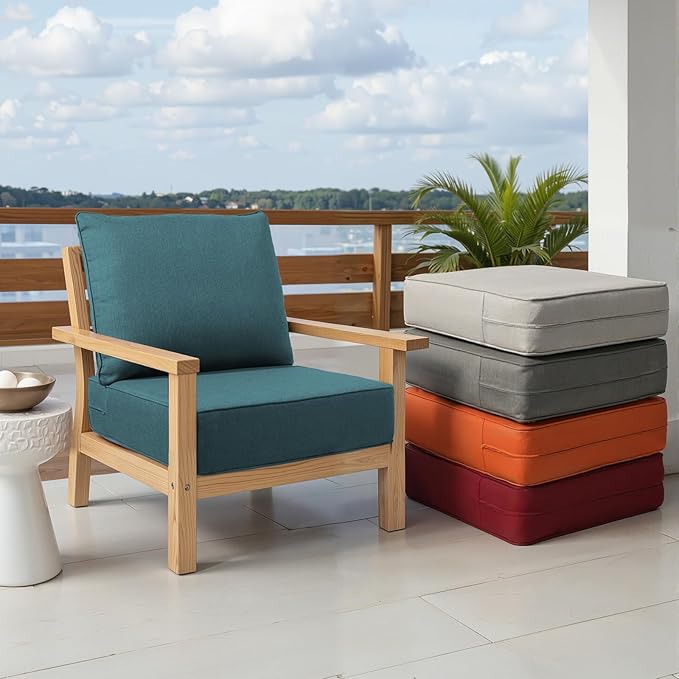 Outdoor Chair Cushions Set of 2, Waterproof 24x24 Patio Chair Cushions - Image 8
