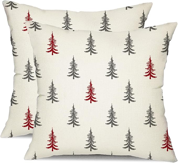 DFXSZ Christmas Pillow Covers 18x18 inch Set of 2 Christmas Tree Decorative by DFXSZ