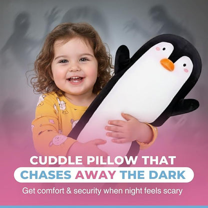 Penguin Plush Body Pillow for Kids | Long Stuffed Animal Cuddle Pillow | Soft - Image 3