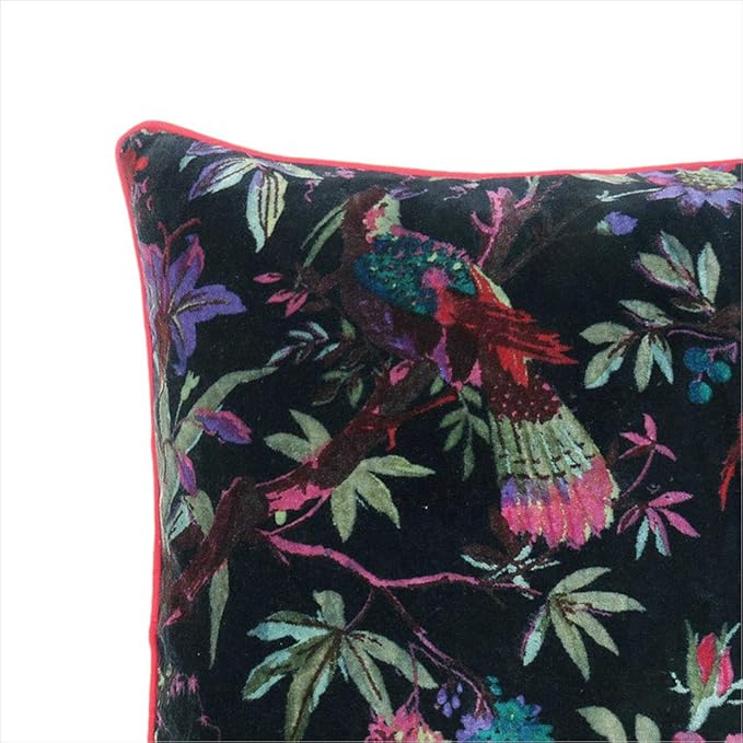 Eyes of India Boho Velvet Bird Print Throw Pillow Cover, Colorful Decorative - Image 6