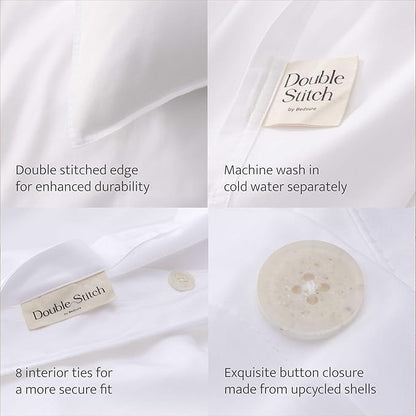 Double Stitch Cotton Tencel Duvet Cover - Image 3