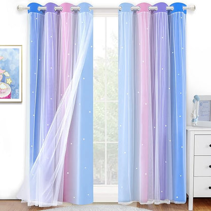 Kinryb Christmas Ombre Star Curtain by Kinryb