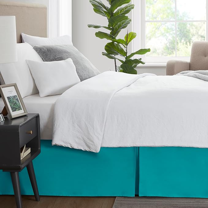 Nestl Teal Full XL Bed Skirt - Image 3