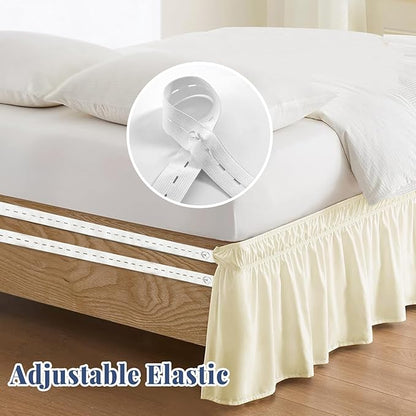 Queen Bed Skirt, Elastic Wrap Around Bed Skirt Queen Size, Bed Skirts - Image 4